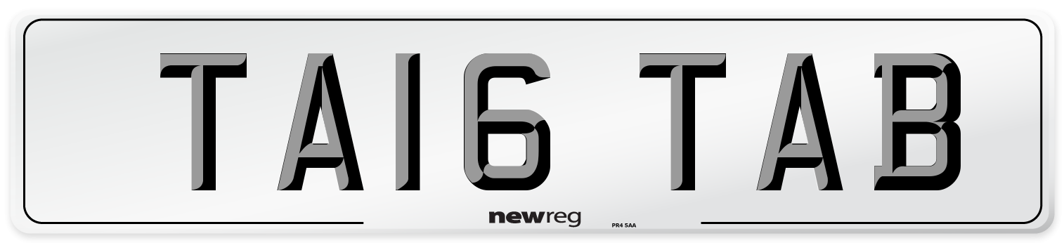 TA16 TAB Number Plate from New Reg